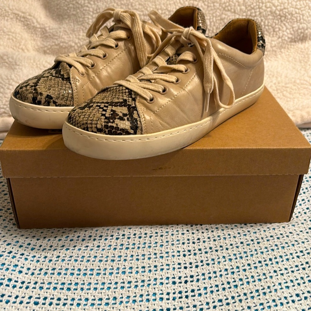 White Raven pleather reptilian sneakers